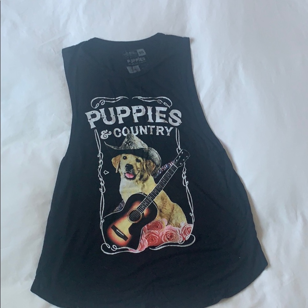 PUPPIES MAKE ME HAPPY country tank top OS